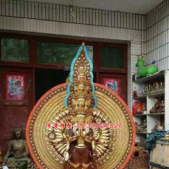 千手觀音銅雕，寺廟銅佛像