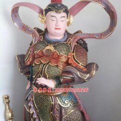 韋陀菩薩雕塑，玻璃鋼彩繪神仙雕塑