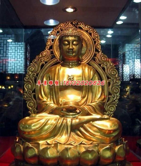 釋迦牟尼佛雕塑，玻璃鋼鎏金佛像雕塑