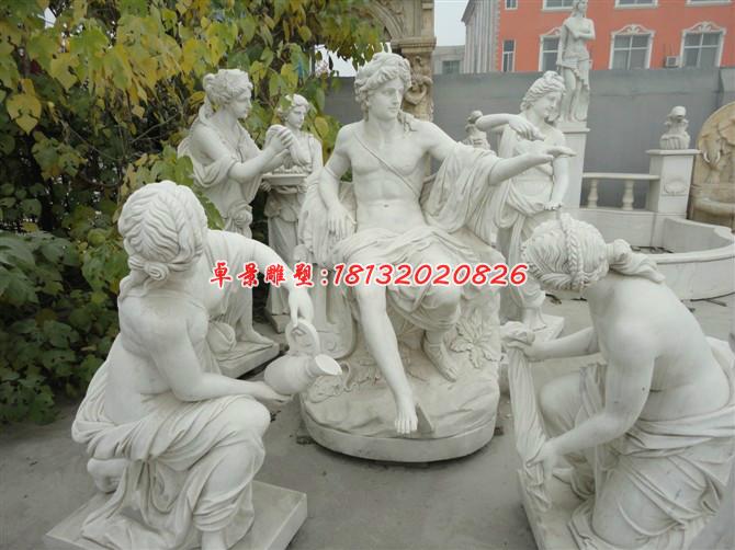 阿波羅與眾芙妮石雕，廣場(chǎng)景觀(guān)石雕