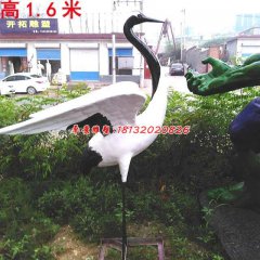 玻璃鋼丹頂鶴雕塑，玻璃鋼仙鶴雕塑