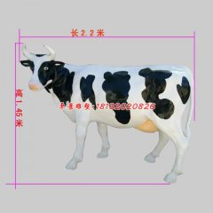 玻璃鋼奶牛雕塑，仿真奶牛雕塑