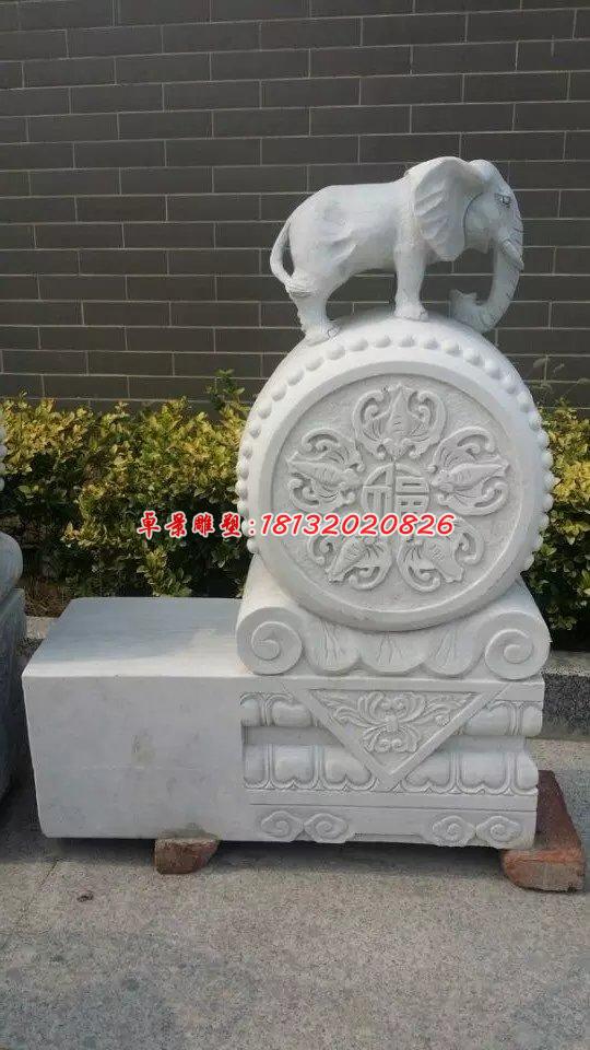 門(mén)墩石雕，大象石門(mén)墩