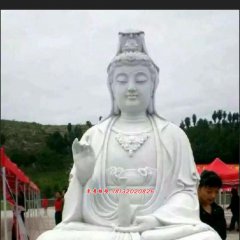 觀世音菩薩石雕，坐式觀音雕塑