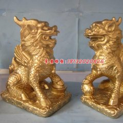 麒麟銅雕，鑄銅麒麟雕塑，神獸銅雕