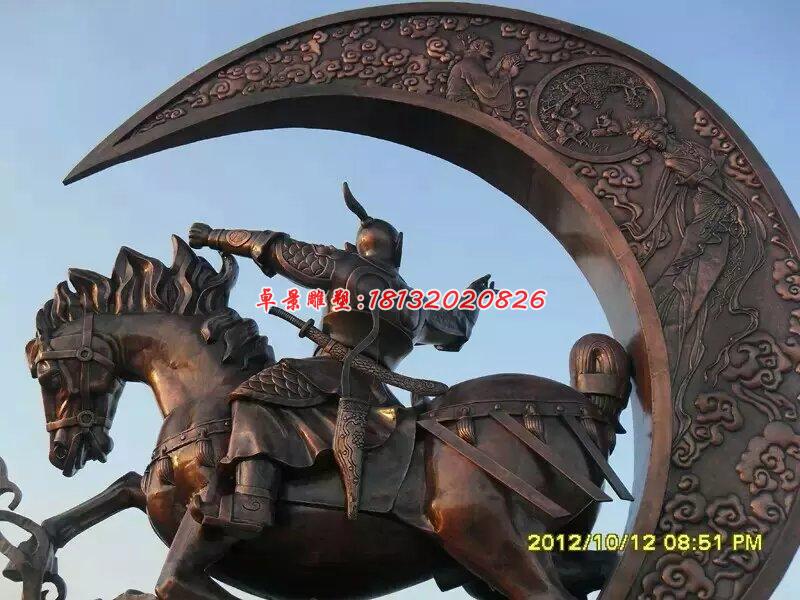 古代人物騎馬銅雕，廣場(chǎng)景觀銅雕
