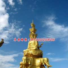 普賢菩薩銅雕，三面普賢銅雕
