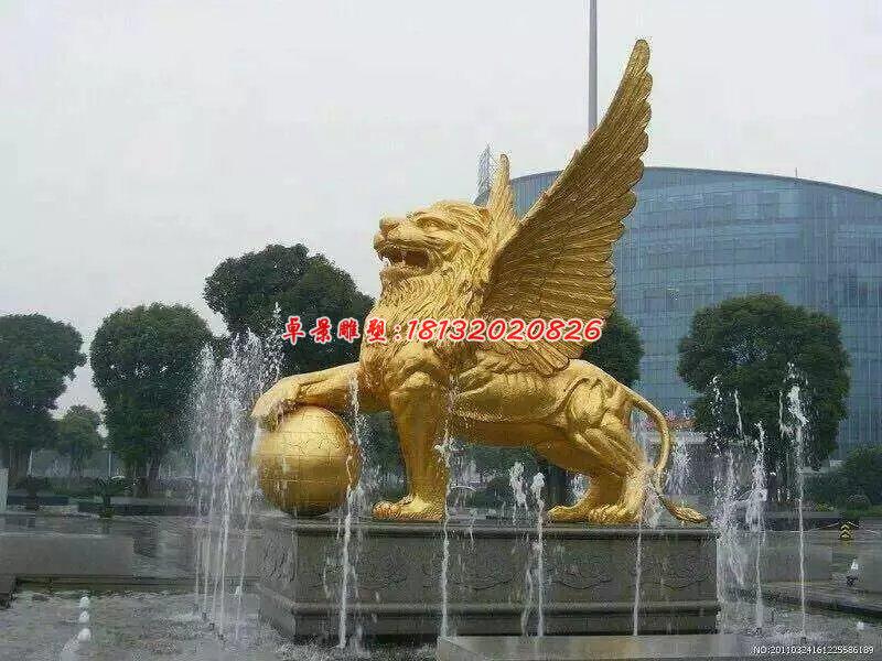 踩球飛獅銅雕，廣場銅獅子雕塑