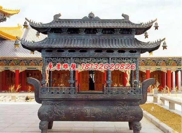 佛光普照銅雕香爐，寺廟香爐雕塑 (3)