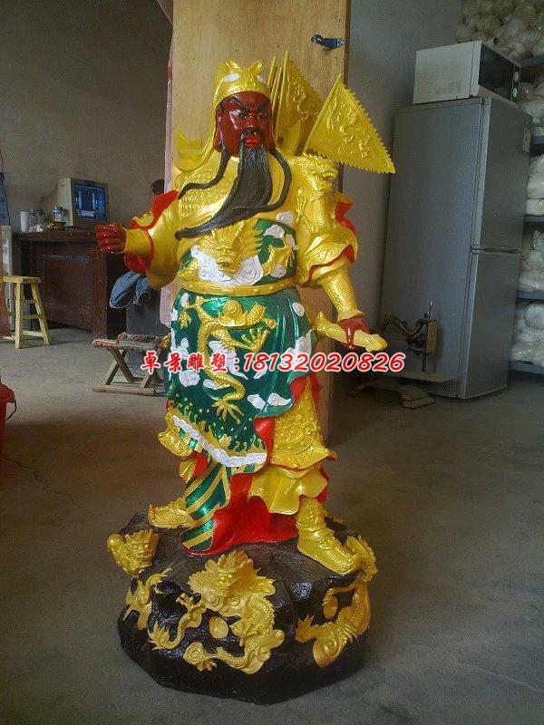 玻璃鋼關公雕塑，玻璃鋼彩繪關二爺