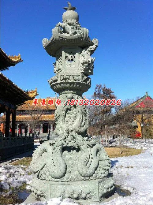 大理石燈雕塑，寺廟石雕燈 (4)