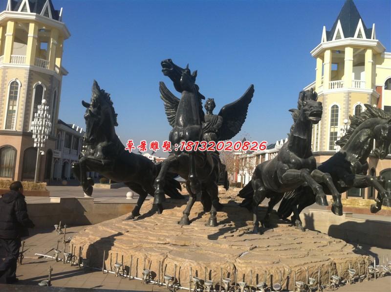 阿波羅戰(zhàn)車雕塑，小區(qū)景觀銅雕 (2)