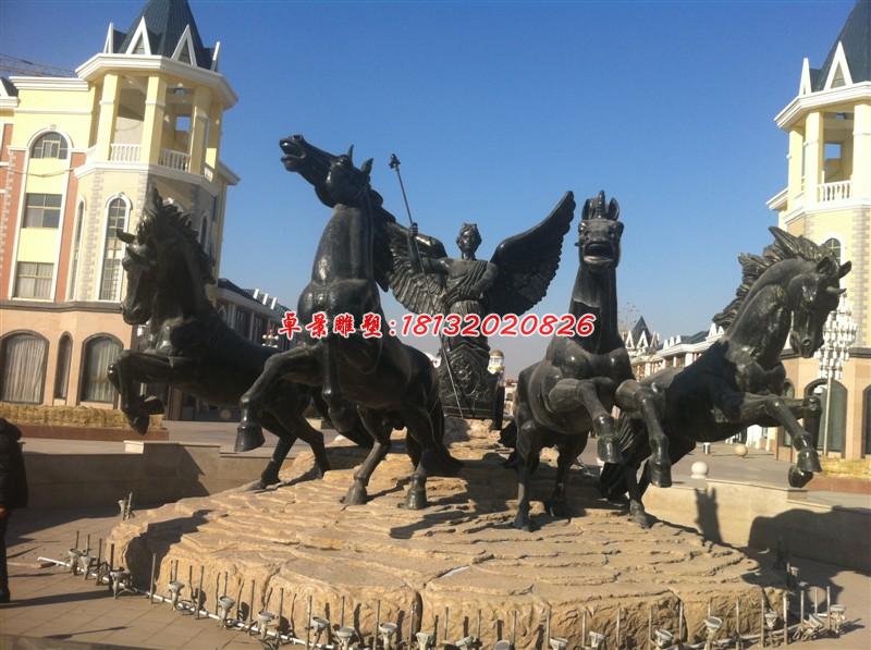 阿波羅戰(zhàn)車雕塑，小區(qū)景觀銅雕 (3)