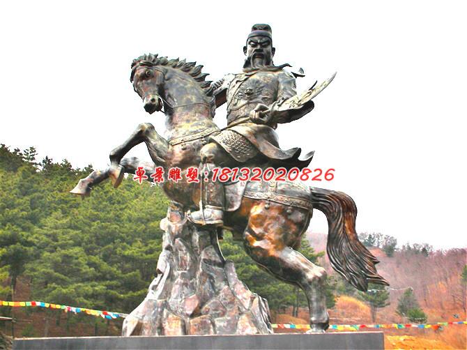關(guān)公騎馬雕塑，廣場景觀銅雕