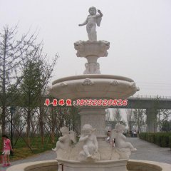 西方小孩石噴泉，歐式噴泉石雕