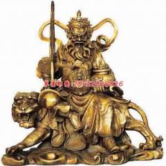 騎虎財神銅雕，武財神雕塑