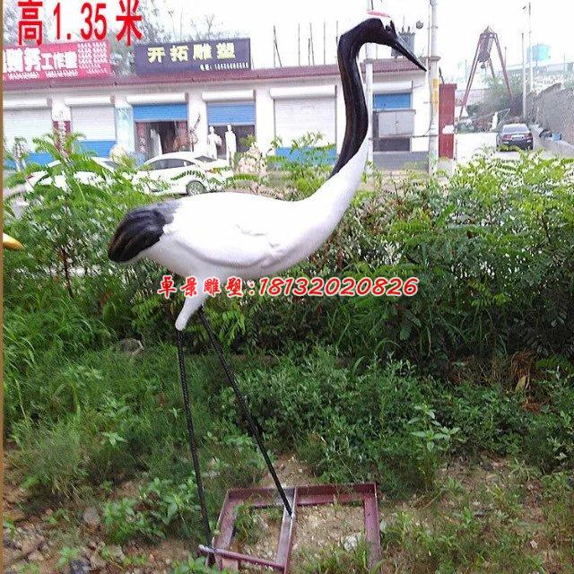 仿真動物雕塑，玻璃鋼丹頂鶴雕塑 (2)