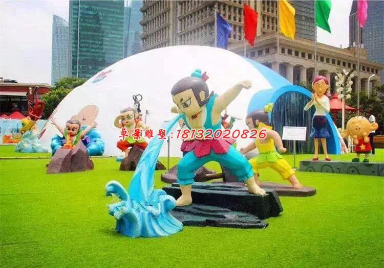 玻璃鋼葫蘆娃雕塑，玻璃鋼動畫人物雕塑 (2)