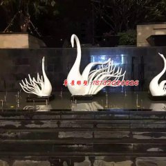 不銹鋼天鵝，抽象天鵝不銹鋼雕塑