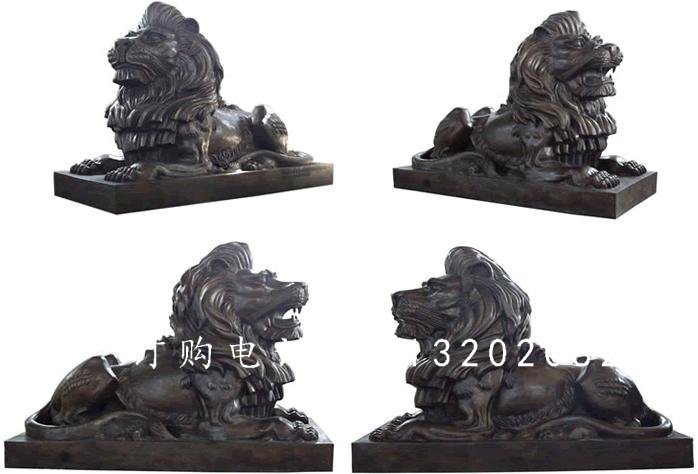 西洋獅銅雕，紫銅西洋獅雕塑