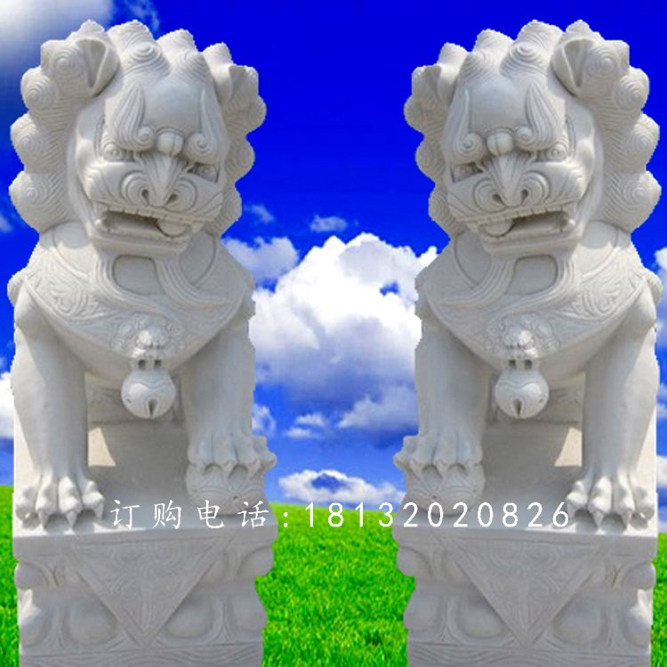 漢白玉獅子雕塑，石獅子石雕