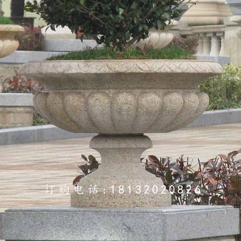 石頭花盆，石雕花盆，大理石花盆 (2)