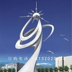 不銹鋼升騰雕塑，不銹鋼企業(yè)抽象雕塑