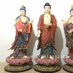 玻璃鋼東方三圣，彩繪玻璃鋼雕塑
