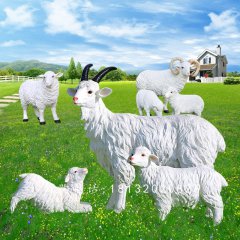 玻璃鋼山羊，玻璃鋼仿真動(dòng)物雕塑