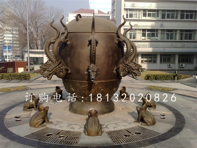 地震儀銅雕，地理學(xué)院景觀銅雕