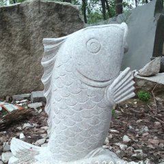 大理石鯉魚雕塑，魚石雕
