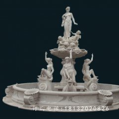 西方石雕噴泉，廣場(chǎng)石雕