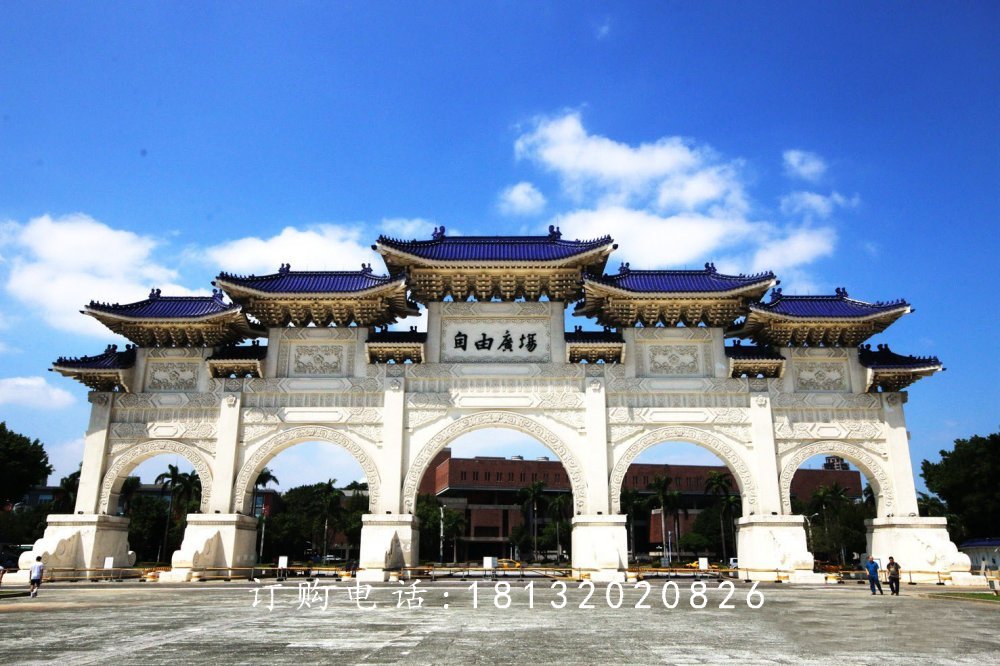 石雕牌坊，五門(mén)牌坊，廣場(chǎng)牌坊雕塑 (2)