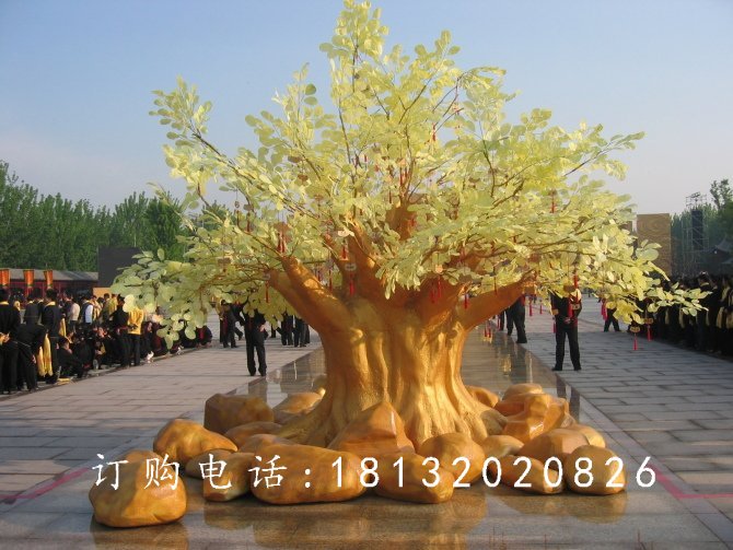 玻璃鋼樹木雕塑，仿真樹木雕塑