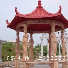 石雕涼亭，公園景觀雕塑
