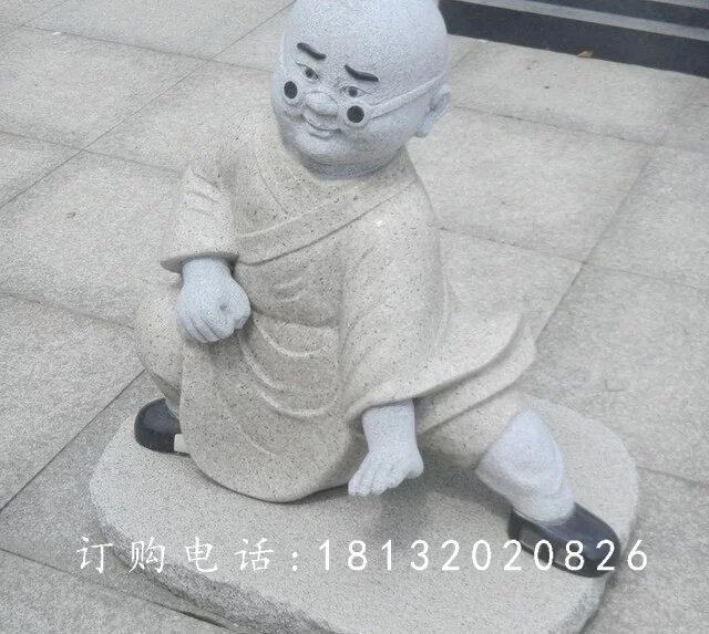 石雕小和尚，大理石人物雕塑