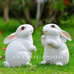 玻璃鋼小白兔，玻璃鋼仿真兔子雕塑