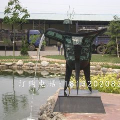 酒樽噴泉，公園景觀(guān)銅雕