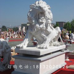石雕獅子，石雕動(dòng)物雕塑
