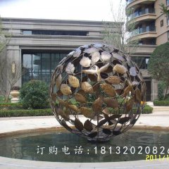 銅雕球，鏤空球，小區(qū)景觀(guān)雕塑