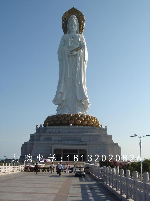 觀音菩薩石雕，三面觀音菩薩石雕，大型觀音菩薩石雕