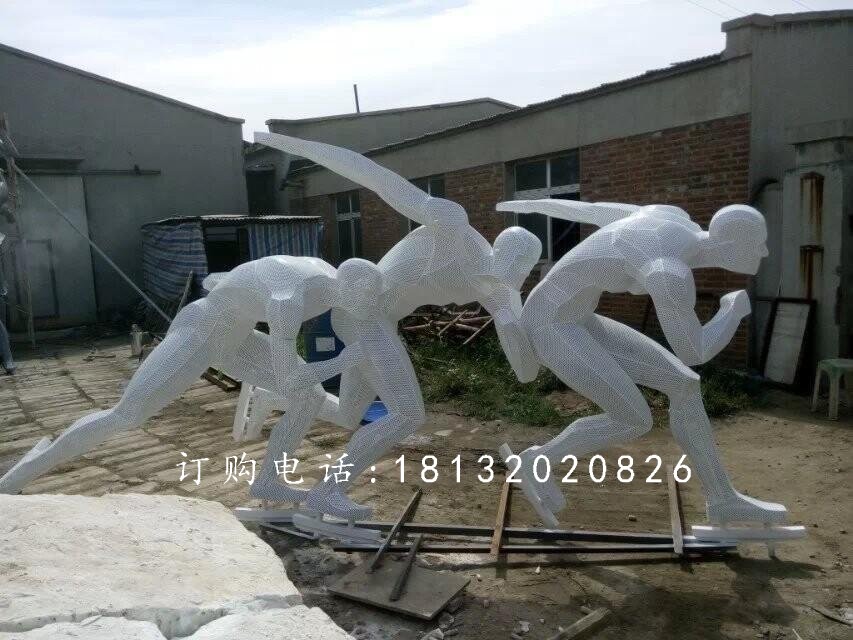玻璃鋼滑冰雕塑，仿真滑冰雕塑