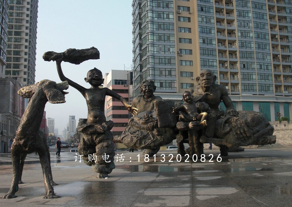 廣場(chǎng)歡樂雕塑，歡快銅雕，廣場(chǎng)雕塑