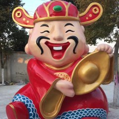 玻璃鋼卡通財神，卡通玻璃鋼雕塑