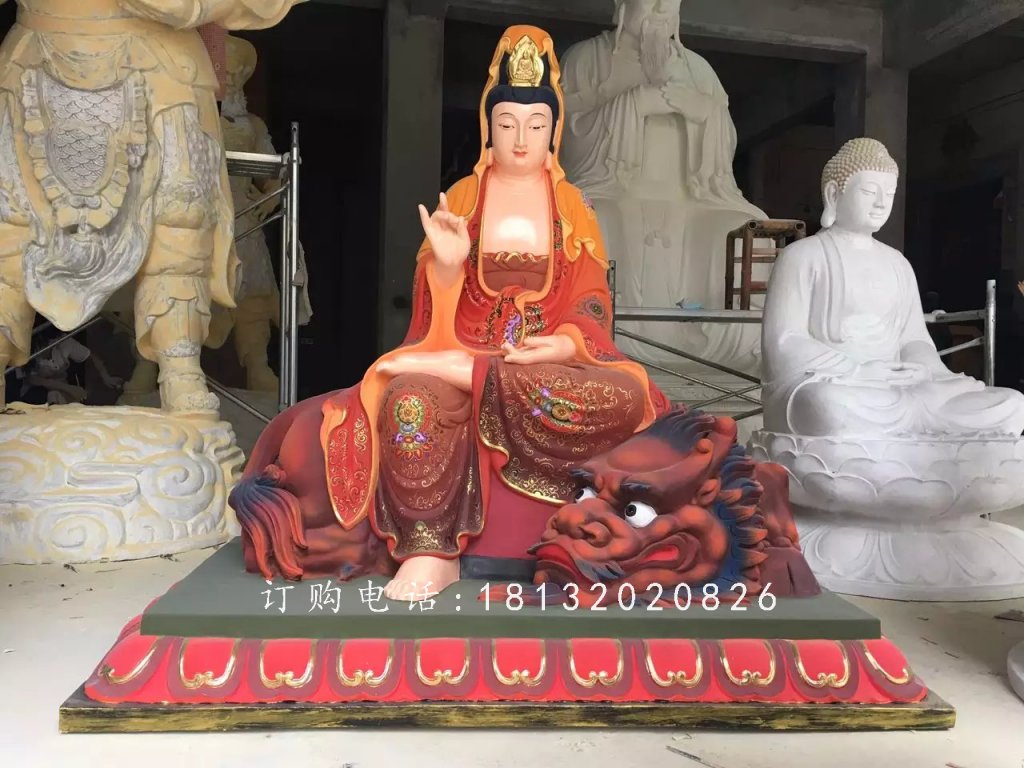 玻璃鋼觀音菩薩雕塑，彩繪佛像雕塑