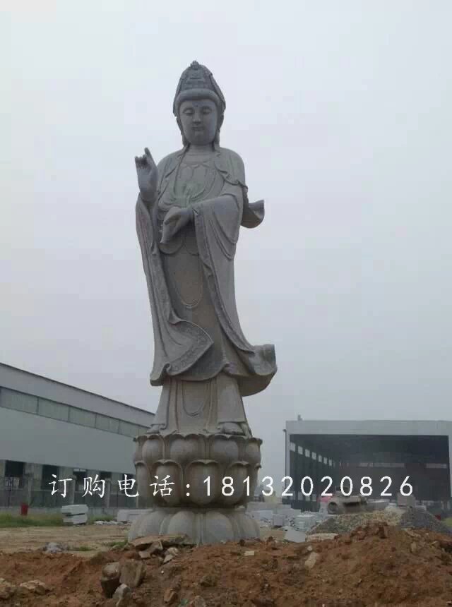 觀音菩薩石雕，大型立式觀音雕塑 (3)