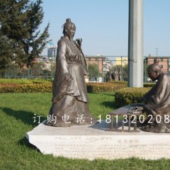 孔子學(xué)琴銅雕，公園人物銅雕