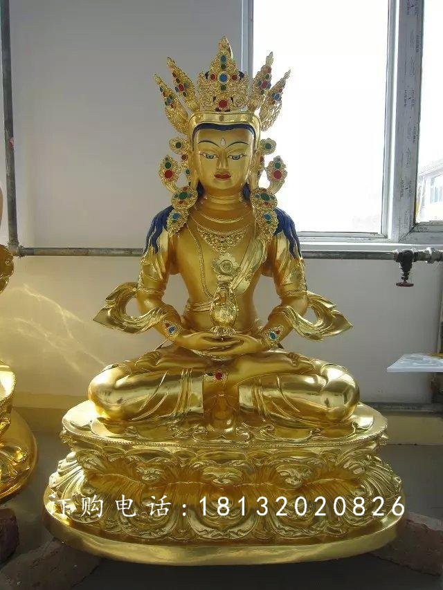 彩繪銅藏佛雕塑，鎏金密宗佛雕塑