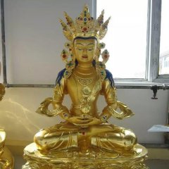 彩繪銅藏佛雕塑，鎏金密宗佛雕塑