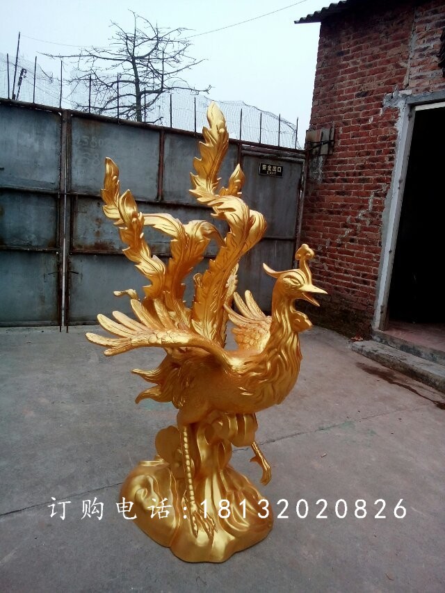 鳳凰銅雕，古代神獸銅雕 (2)